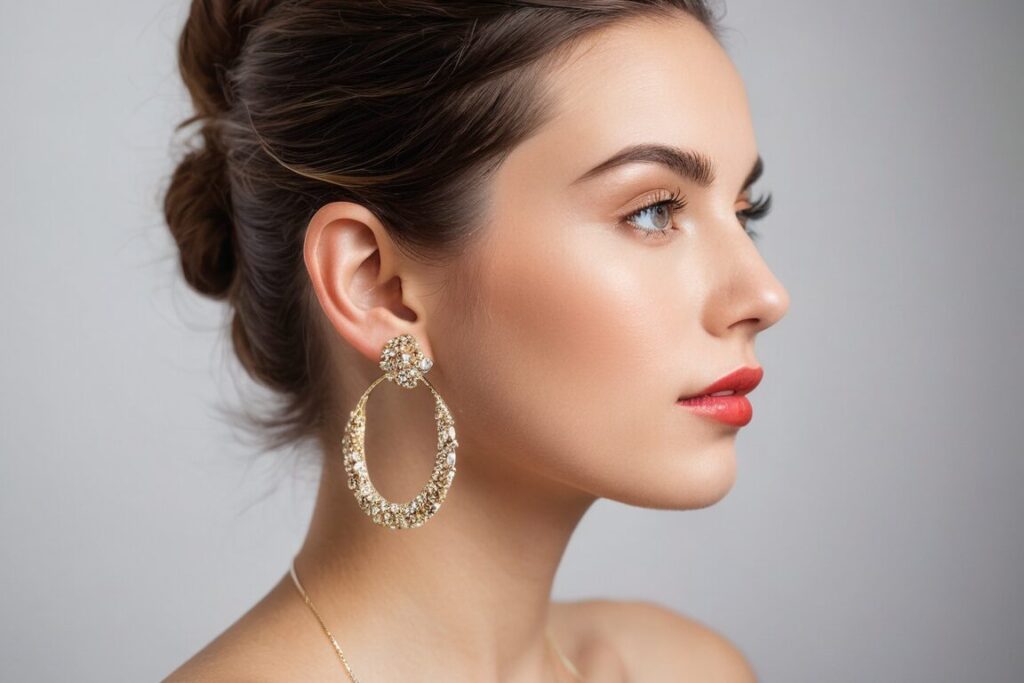 Kolczyki w koła do sukienki cekinowej