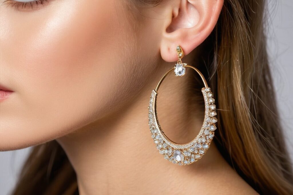 Kolczyki w kształcie koła do cekinowej sukienki