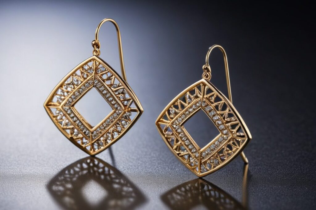 Minimalistyczne kolczyki do cekinowej sukienki