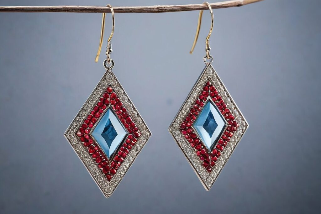 koczyki kolorowe do cekinowej sukienki